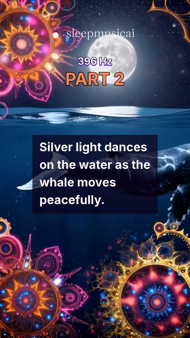 Silver light dances on the water as the whale moves peacefully.

#sleepmusicai #relaxation #ambient #binaural #396hz